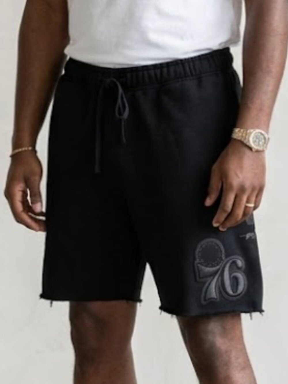 Pro Standard Philadelphia 76ers NBA Black Patch Sweatshorts SZ L